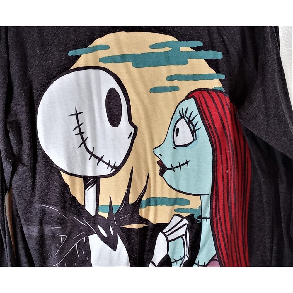 Nightmare Before Christmas Long Sleeve T-Shirt Sz. Large Jack Skellington Sally - Picture 2 of 5